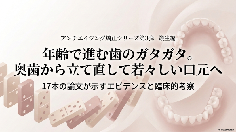 年齢で進む歯のガタガタ。奥歯から立て直して若々しい口元への解説スライド